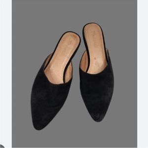 Madewell Black Suede Pointed Toe Mules